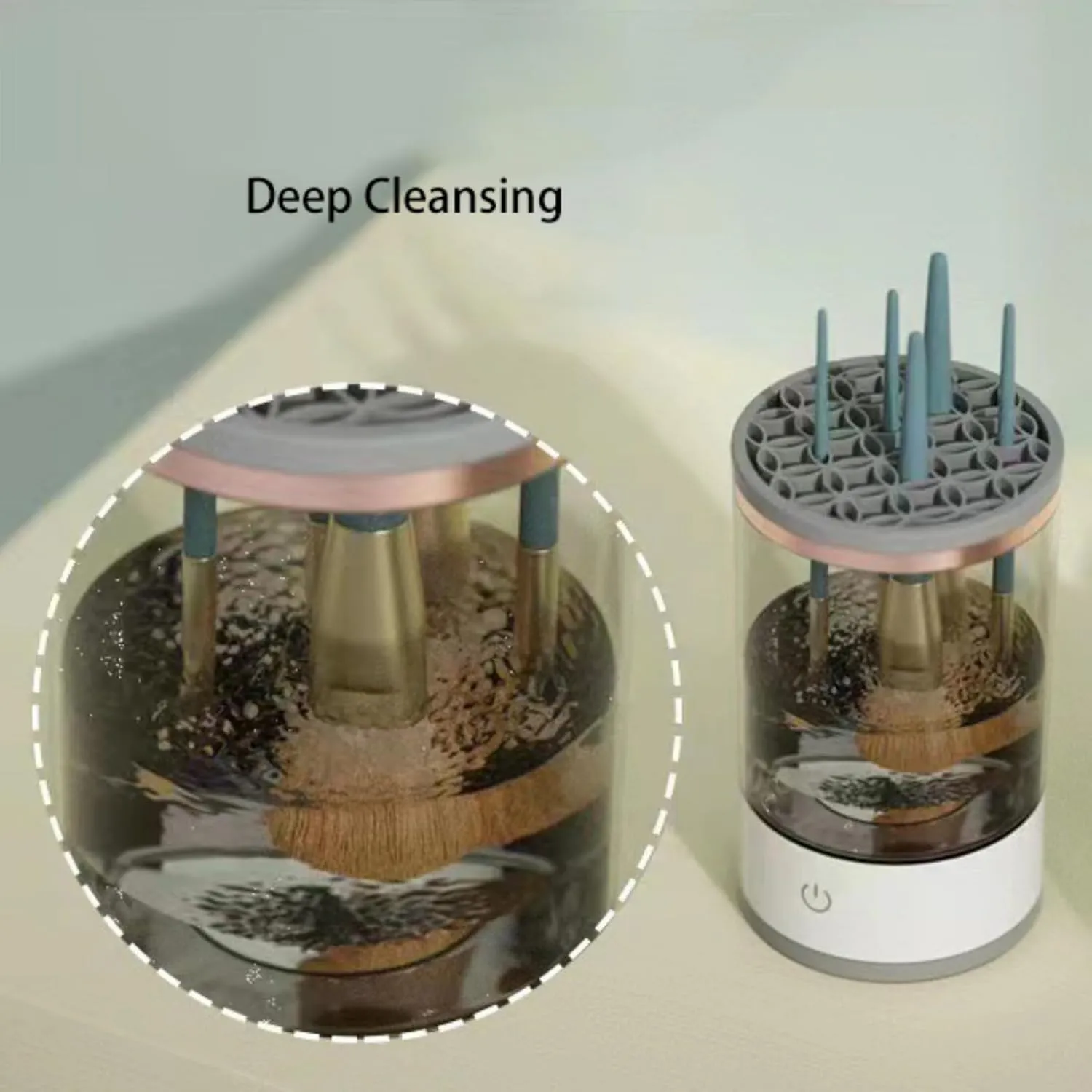 The Cozy Luna Brush Cleaner, Cosmetic Brush Cleaner (White,Charging)