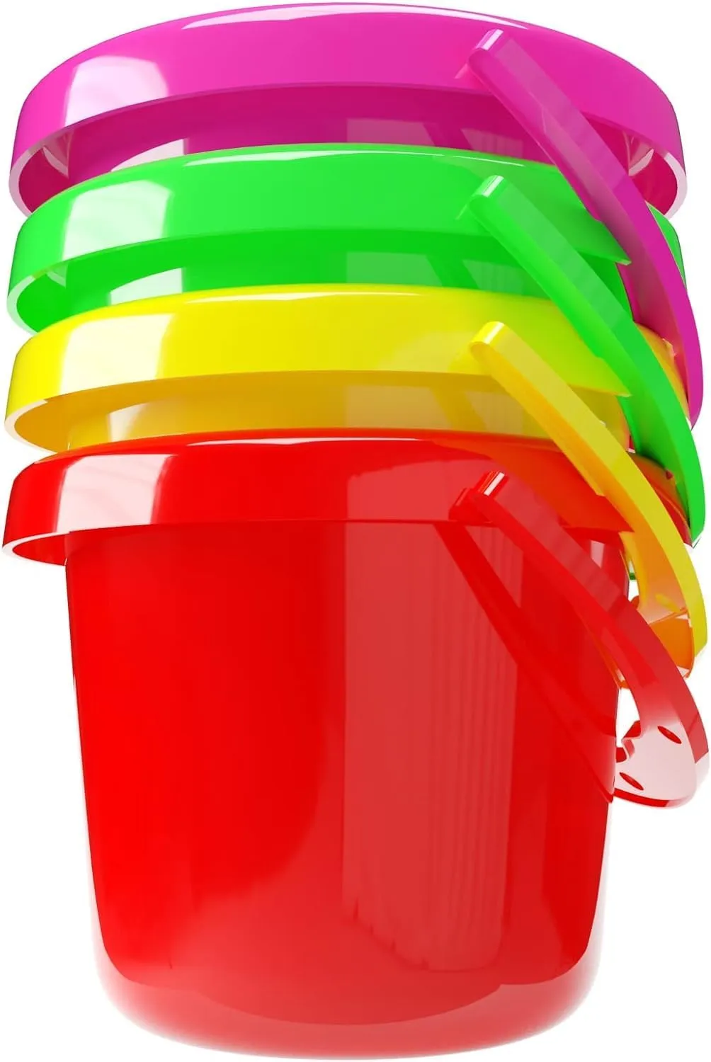 The Dreidel Company Mini Beach Day Playsets, 3.25" Sand Bucket Play Set Box Includes, Pail, Shovel, Rake, Sifter Scoop, Dolphin Fish Sand Trays Toy for Boys and Girls Birthday Party Favor (24-Pack)