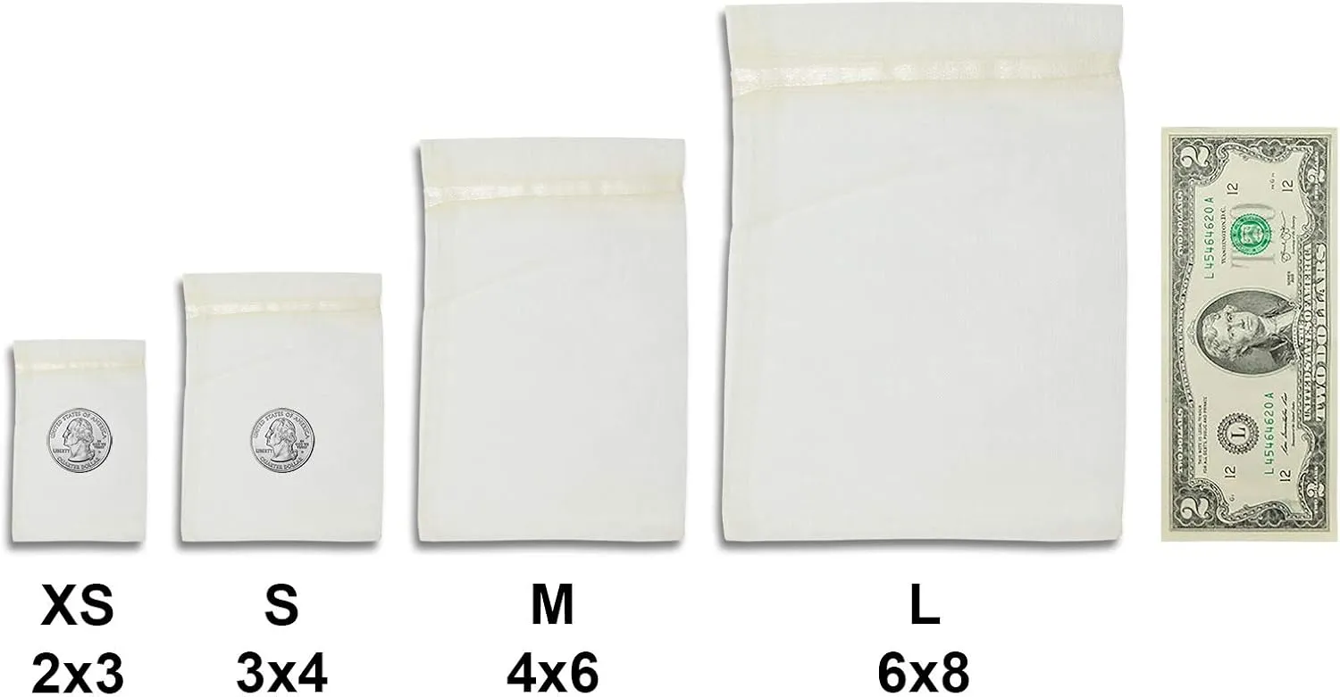 TheDisplayGuys 100-Pack 4x6 Cream/Beige Sheer Organza Gift Bags with Drawstring, Jewelry Candy Treat Wedding Party Favors Mesh Pouch
