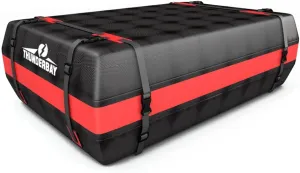 THUNDERBAY Car Roof Bag, Rooftop top Cargo Carrier Bag 15 Cubic feet Waterproof for All Cars with/Without Rack, Includes Storage Bag, Anti-Slip Mat, 6 Reinforced Straps, Luggage Lock