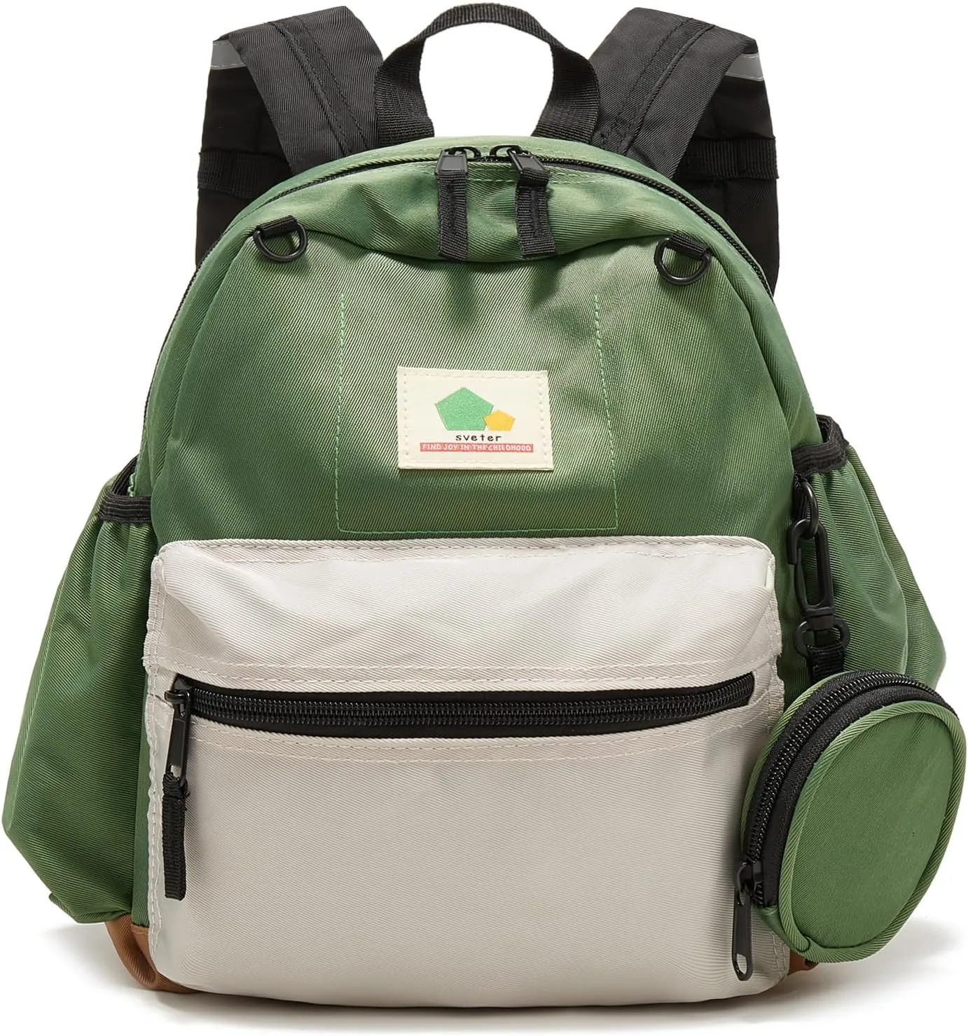 Toddler Backpack for Boys Girls 2-4, Small Preschool Backpack, Mini Kindergarten Back Pack for Kids Gift,12 inch (Light Green Grey)