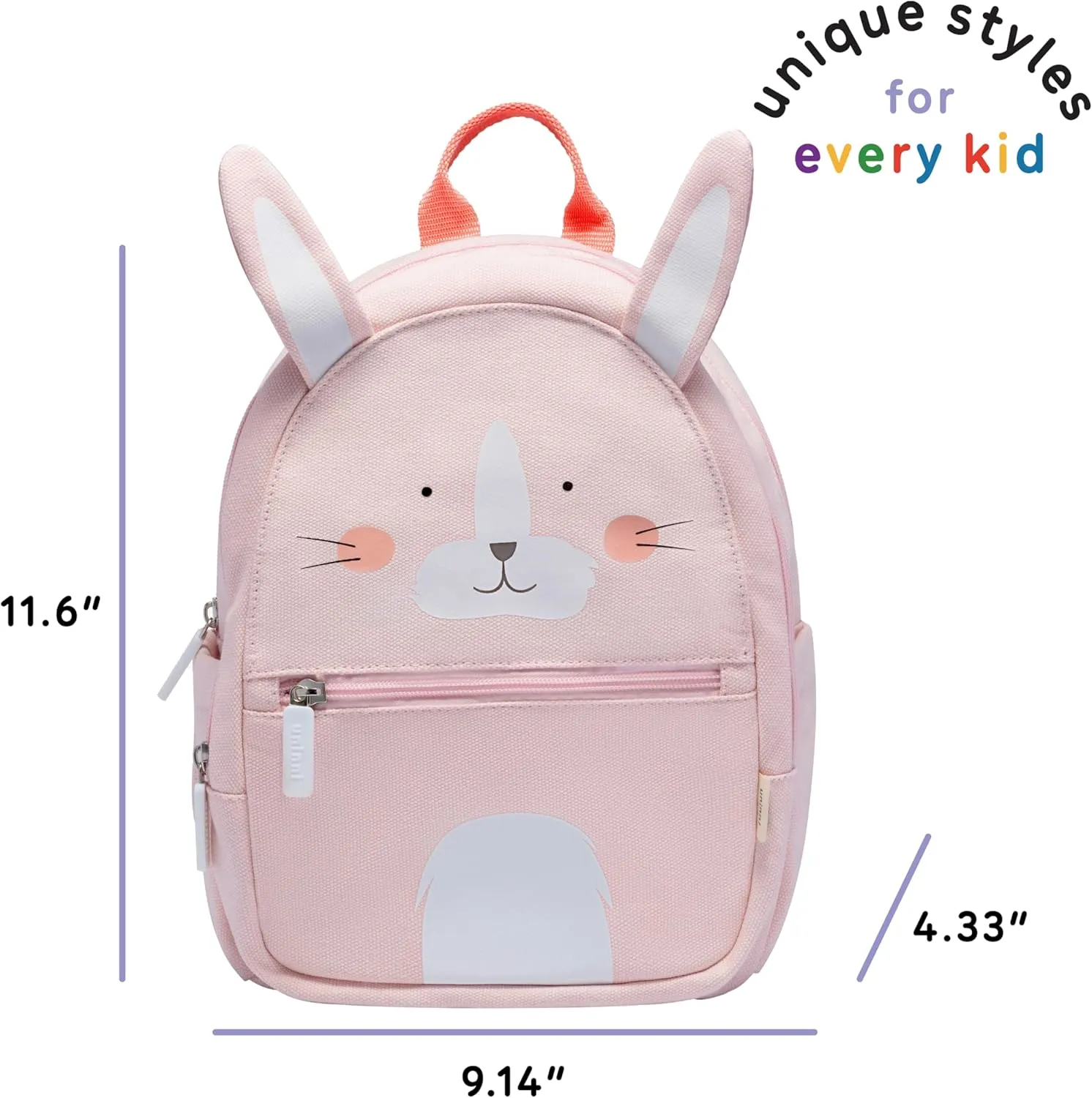 Toddler Mini Backpack for Girls and Boys, Child Backpack for School and Travel, Kindergarten, Elementary, Kids Ages 2–5, Padded Back, Adjustable Straps - Rabbit