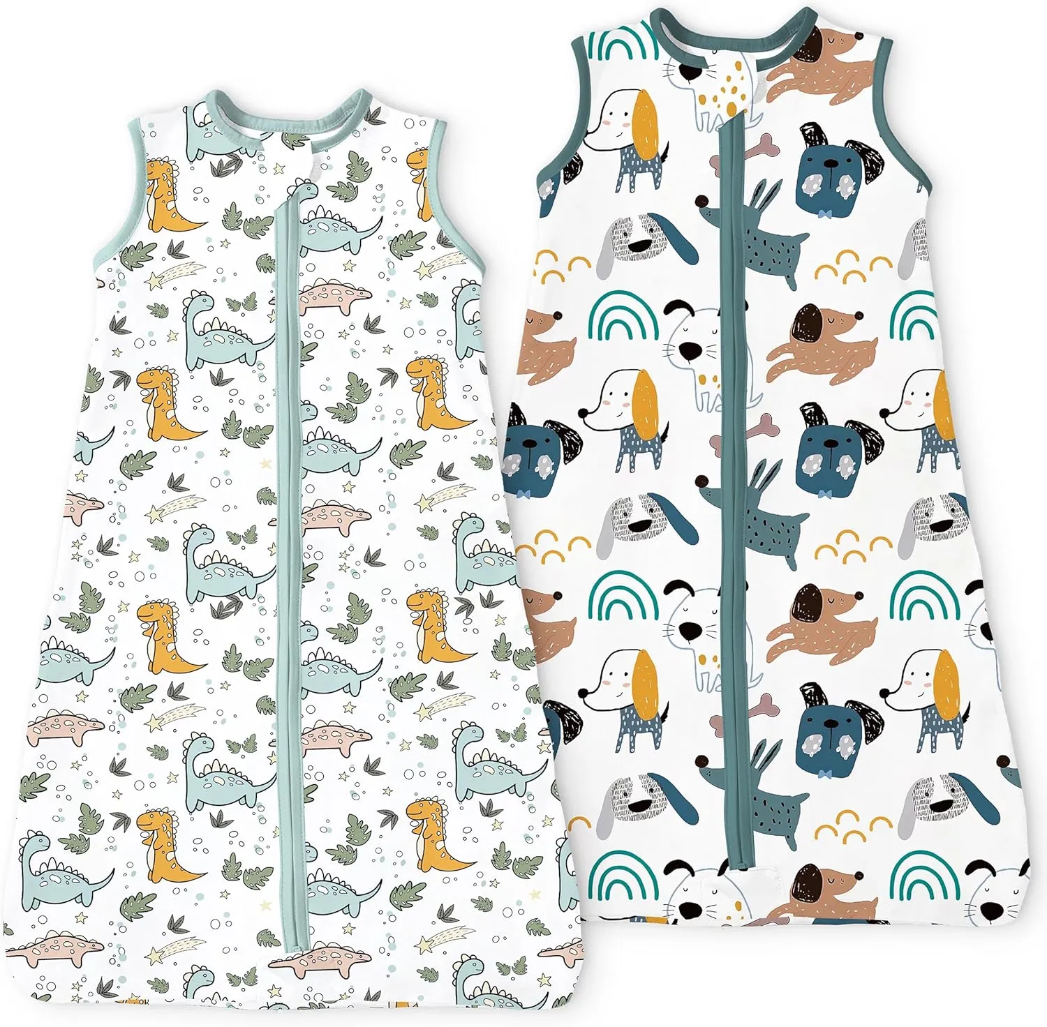 Toddler Sleep Sacks 2T-3T-4T, 0.5 TOG Light Summer Wearable Blankets, Extra Long XL Sleeping Bags, 2 Pack