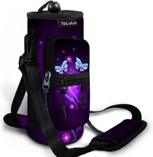 ToLuLu 25/32/40oz Water Bottle Carrier Bag Pocket,Insulated Neoprene Adjustable Shoulder Strap Water Bottle Pouch Case, Crossbody Water Bottle Holder Sling Sleeve for Men Women Adults