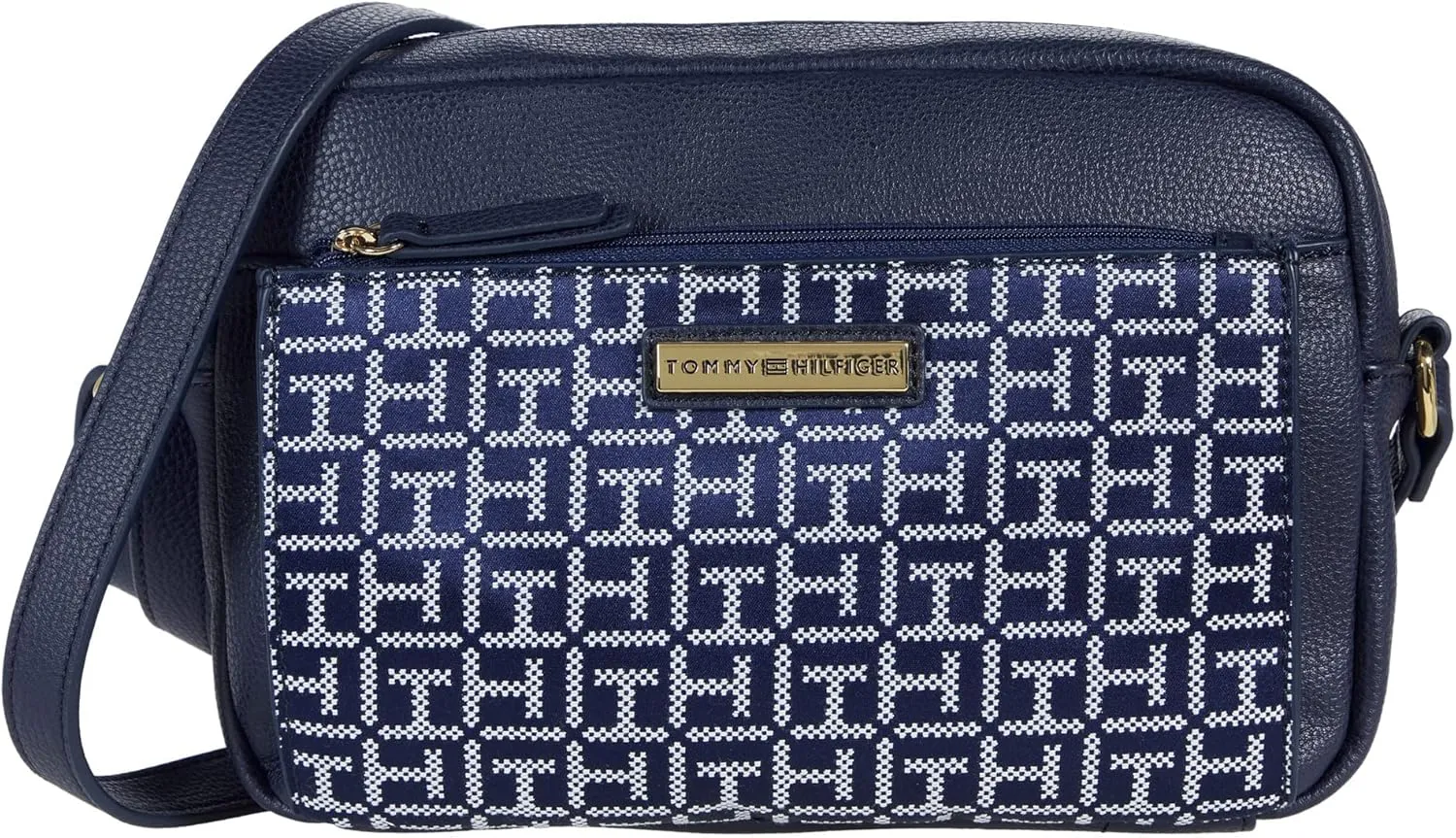 Tommy Hilfiger Naomi II Camera Crossbody with Pouch Square Monogram Jacquard Navy/White One Size