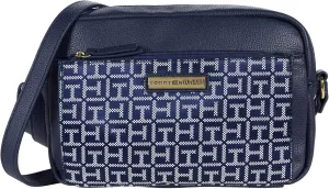 Tommy Hilfiger Naomi II Camera Crossbody with Pouch Square Monogram Jacquard Navy/White One Size
