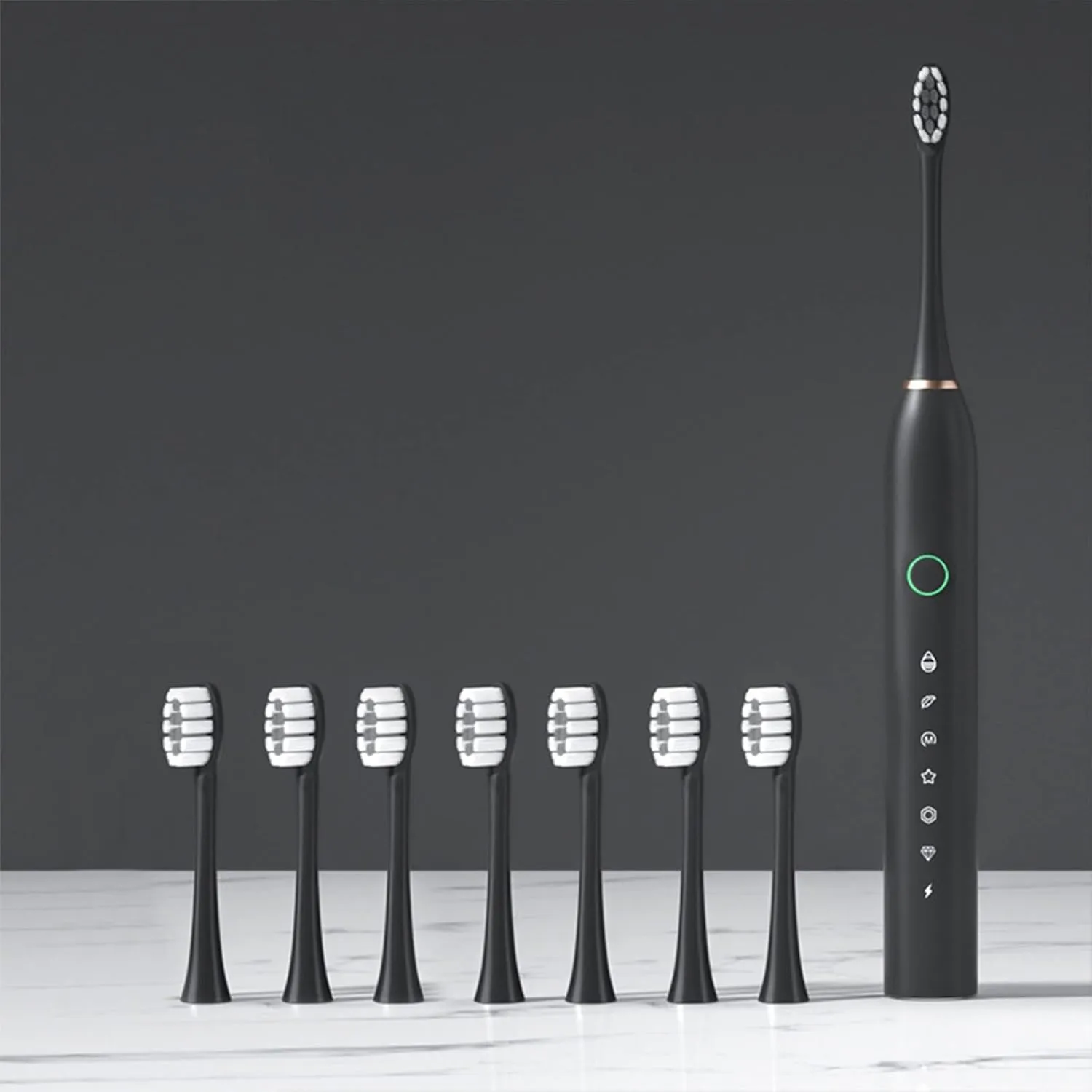 Toothbrush, Toothbrush with 8 Brush Heads, Smart 6-Speed Timer Toothbrush IPX7 Newly Upgraded Toothbrush Daily Use