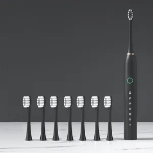 Toothbrush, Toothbrush with 8 Brush Heads, Smart 6-Speed Timer Toothbrush IPX7 Newly Upgraded Toothbrush Daily Use