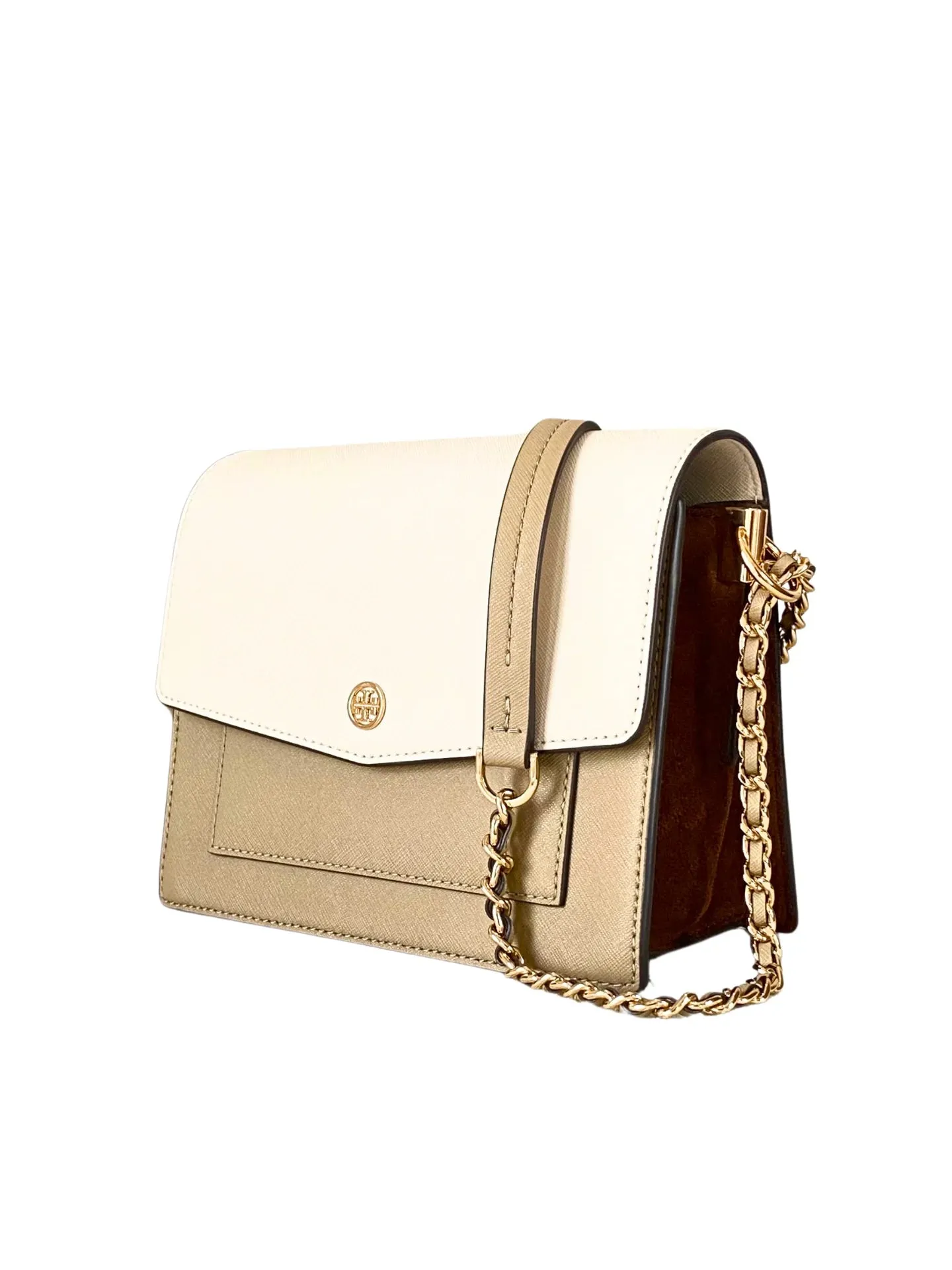 Tory Burch Robinson Colorblocked Convertible Shoulder Bag Brie