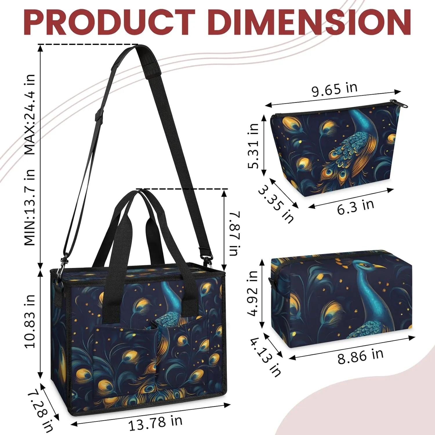 Tote Satchel Bag Set 3PCS for Women,Travel Shoulder Bag Handbag and Wallet Daily Use01