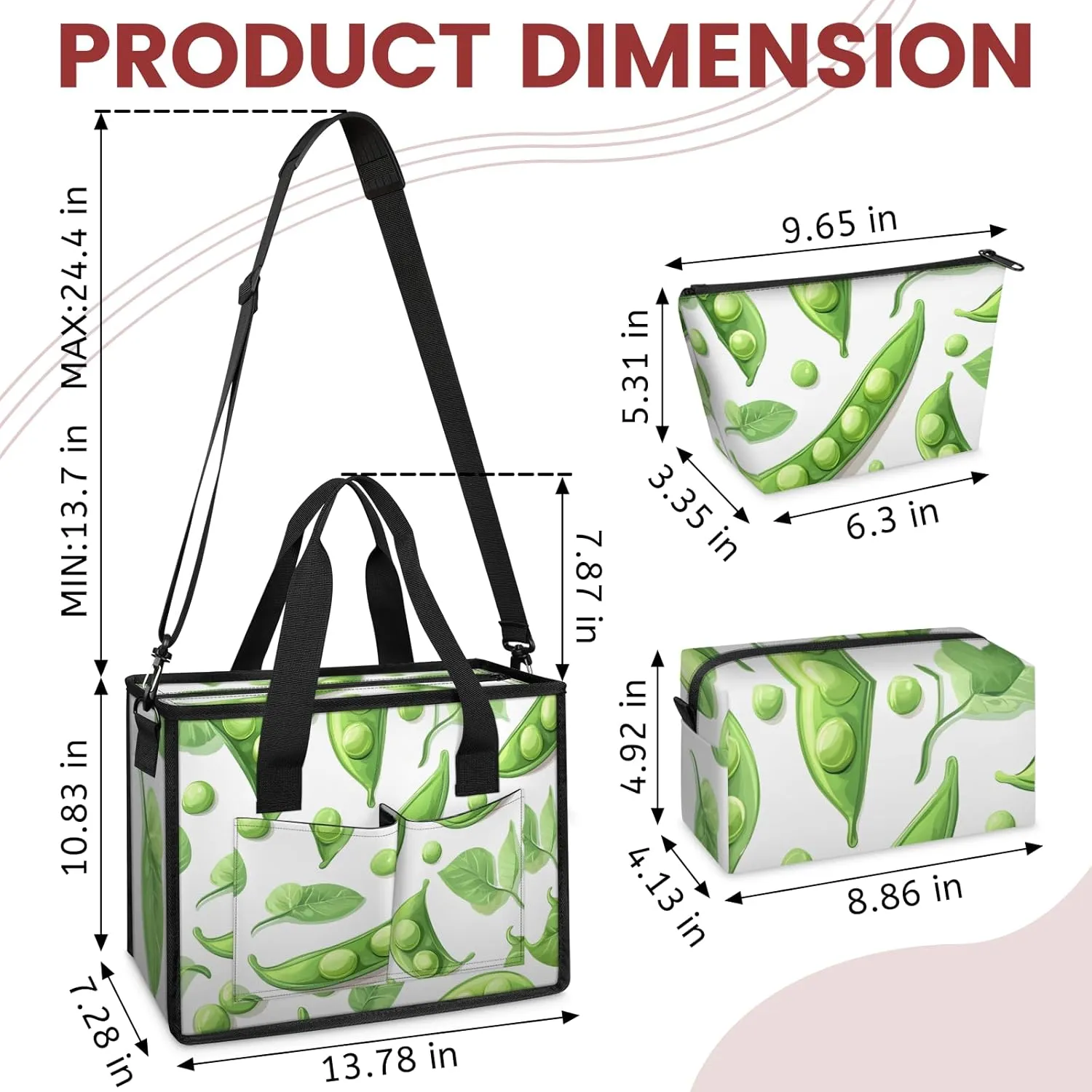 Tote Satchel Bag Set 3PCS for Women,Travel Shoulder Bag Handbag and Wallet Daily Use02