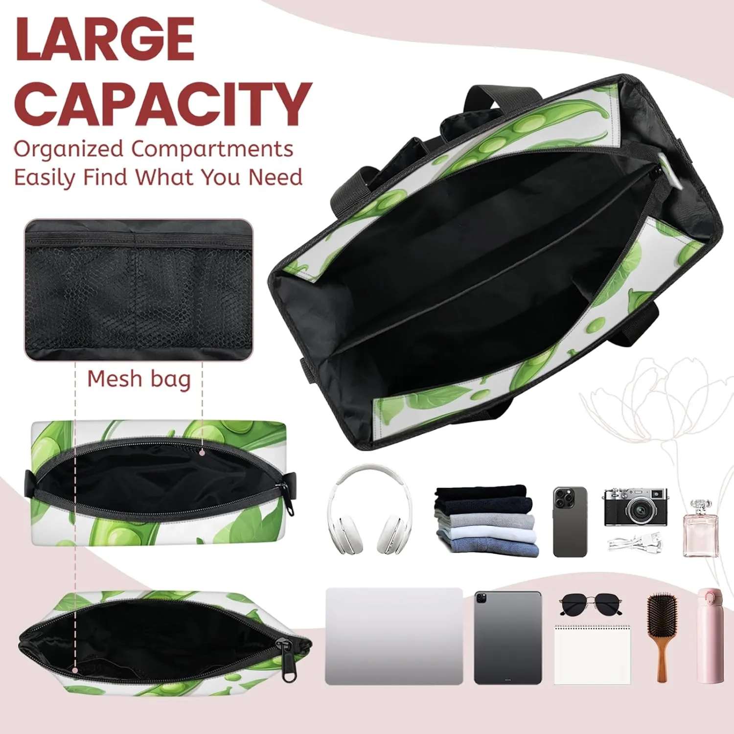 Tote Satchel Bag Set 3PCS for Women,Travel Shoulder Bag Handbag and Wallet Daily Use02