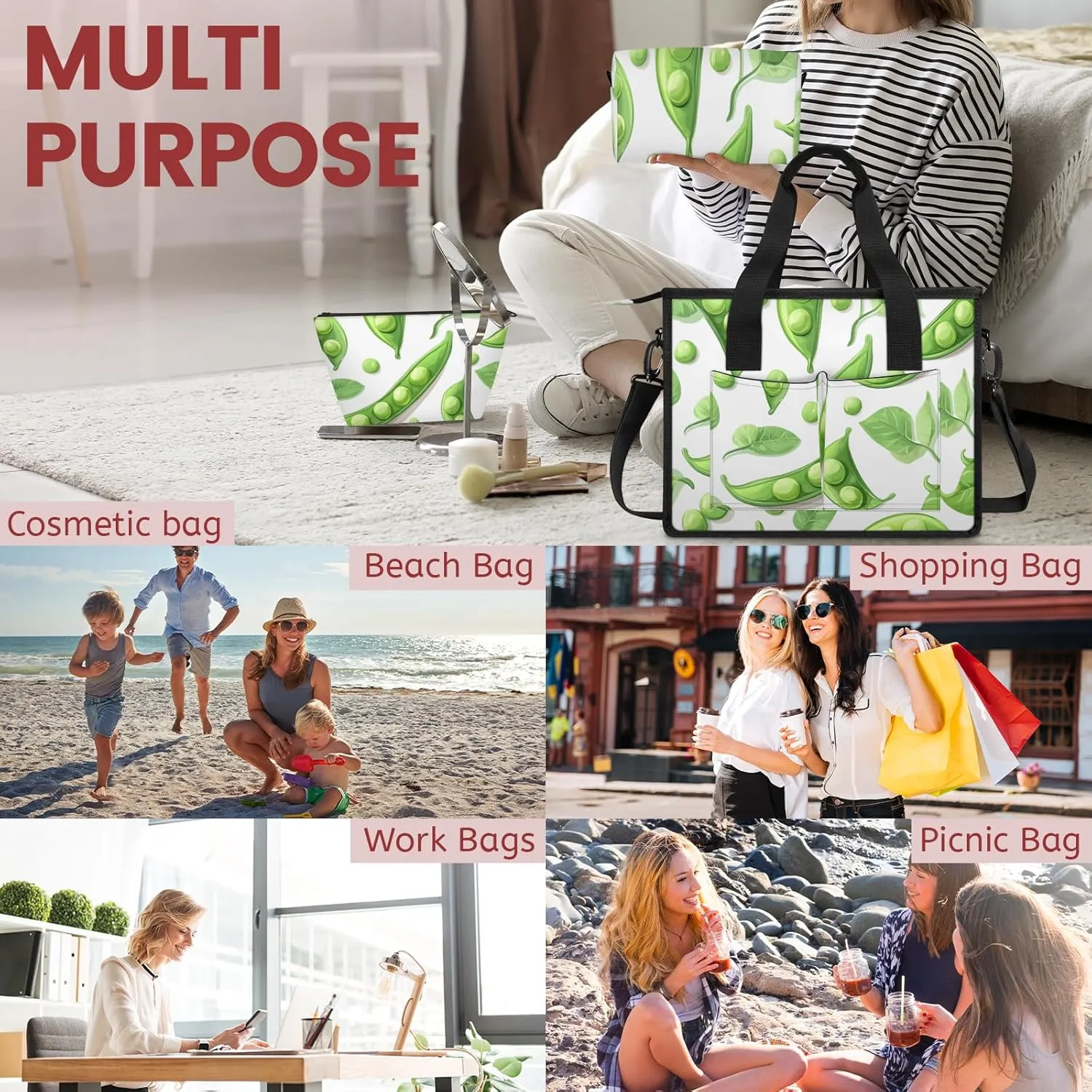 Tote Satchel Bag Set 3PCS for Women,Travel Shoulder Bag Handbag and Wallet Daily Use02