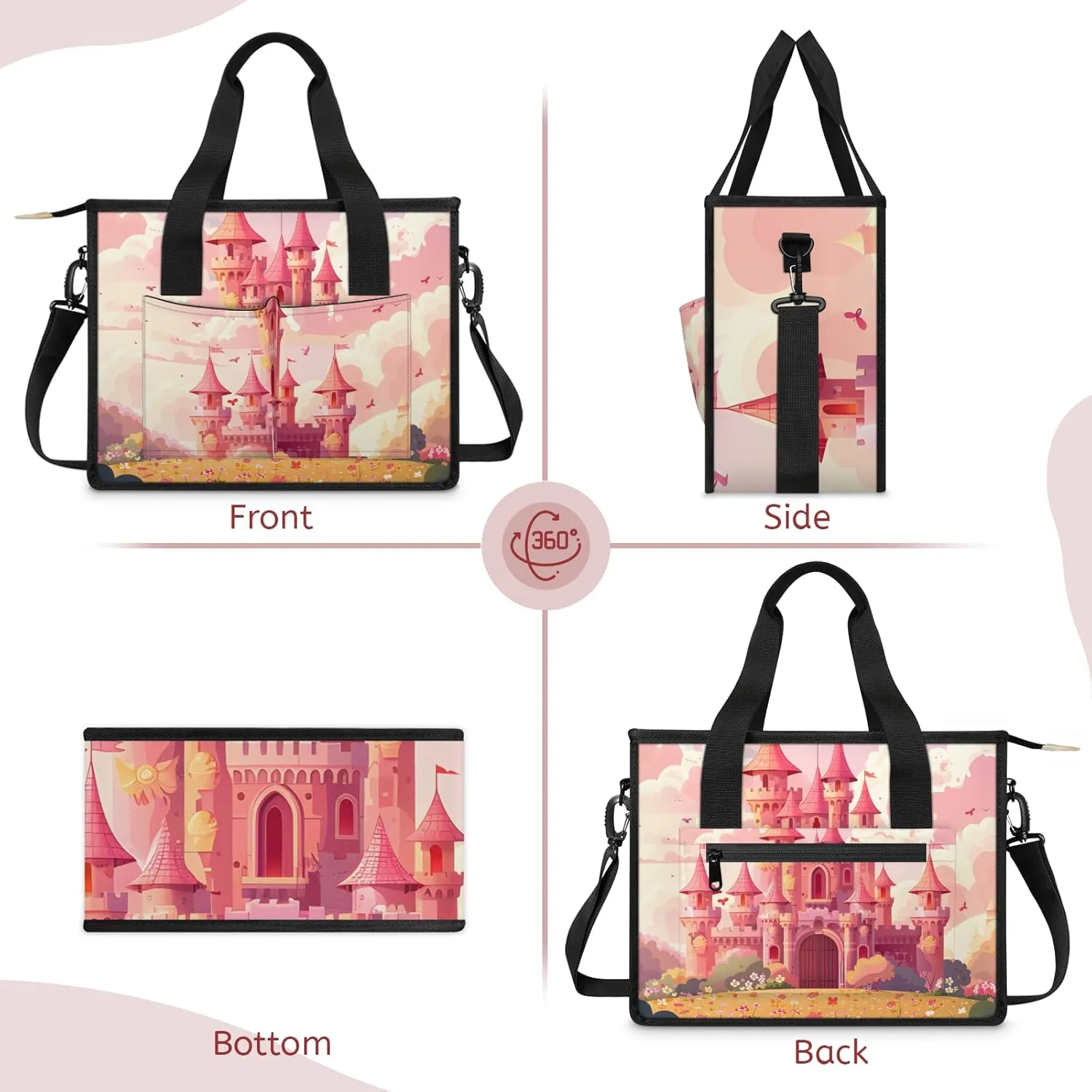 Tote Satchel Bag Set 3PCS for Women,Travel Shoulder Bag Handbag and Wallet Daily Use05