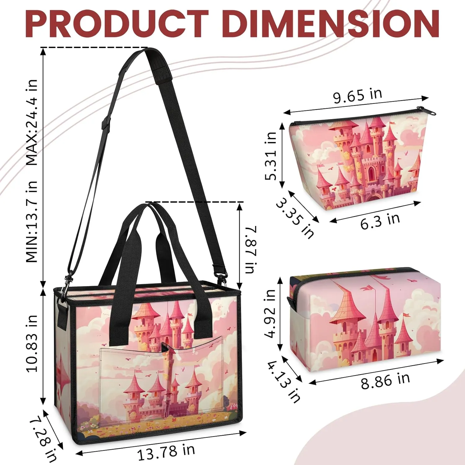 Tote Satchel Bag Set 3PCS for Women,Travel Shoulder Bag Handbag and Wallet Daily Use05