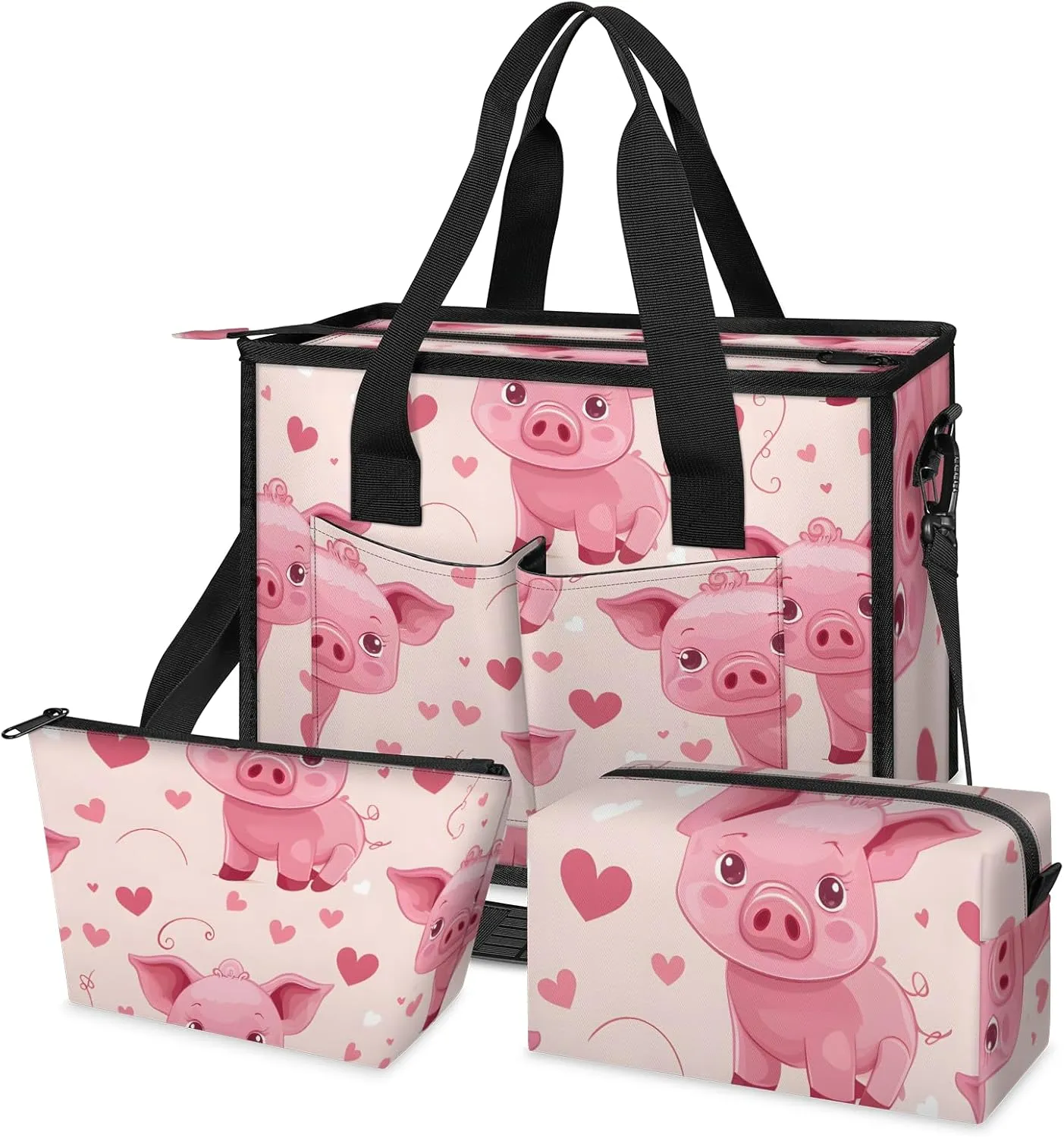 Tote Satchel Bag Set 3PCS for Women,Travel Shoulder Bag Handbag and Wallet Daily Use06