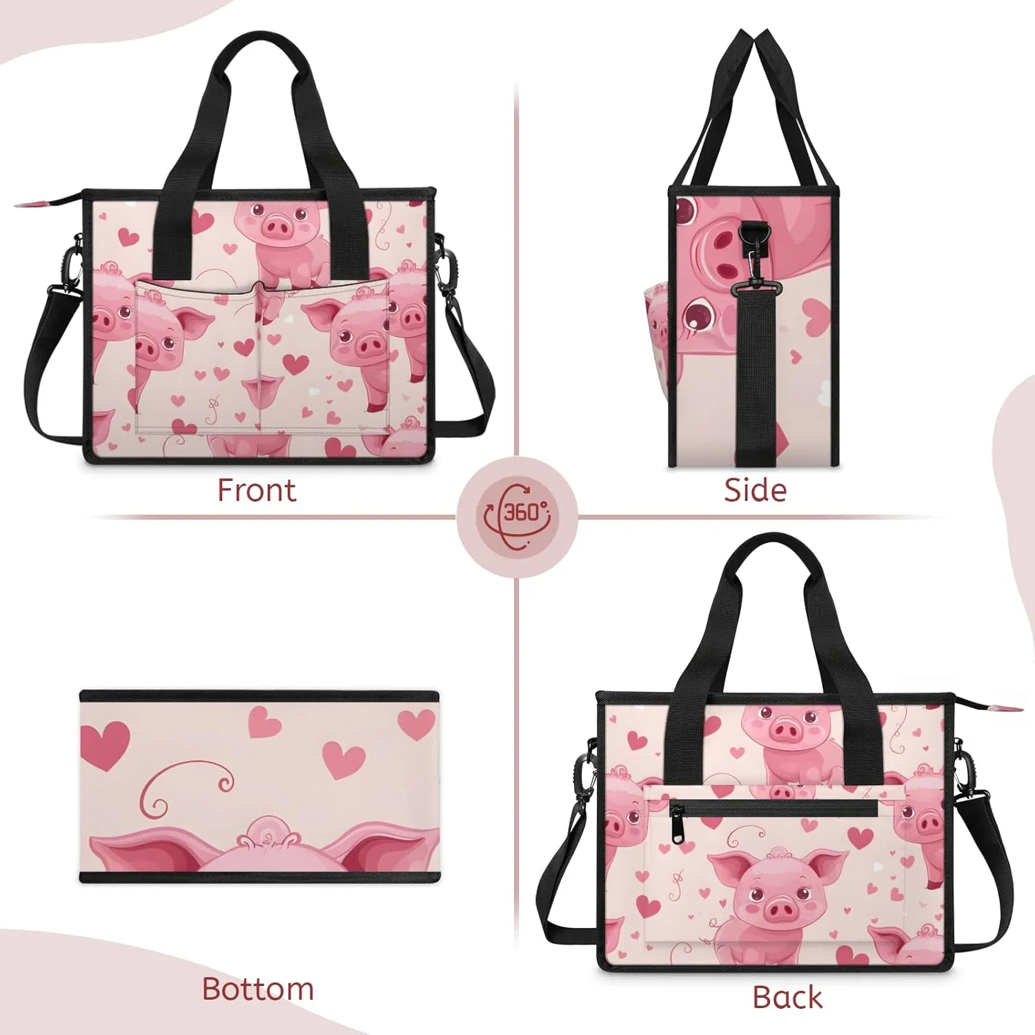 Tote Satchel Bag Set 3PCS for Women,Travel Shoulder Bag Handbag and Wallet Daily Use06