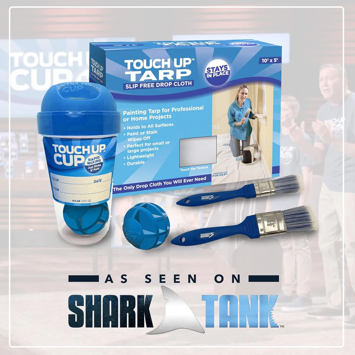 Touch Up Cup Paint Storage Containers and Roller Paint Brush Bag, ​​3 Plastic Painting Cups with Lids, 6 Bags, As Seen On Shark Tank Products