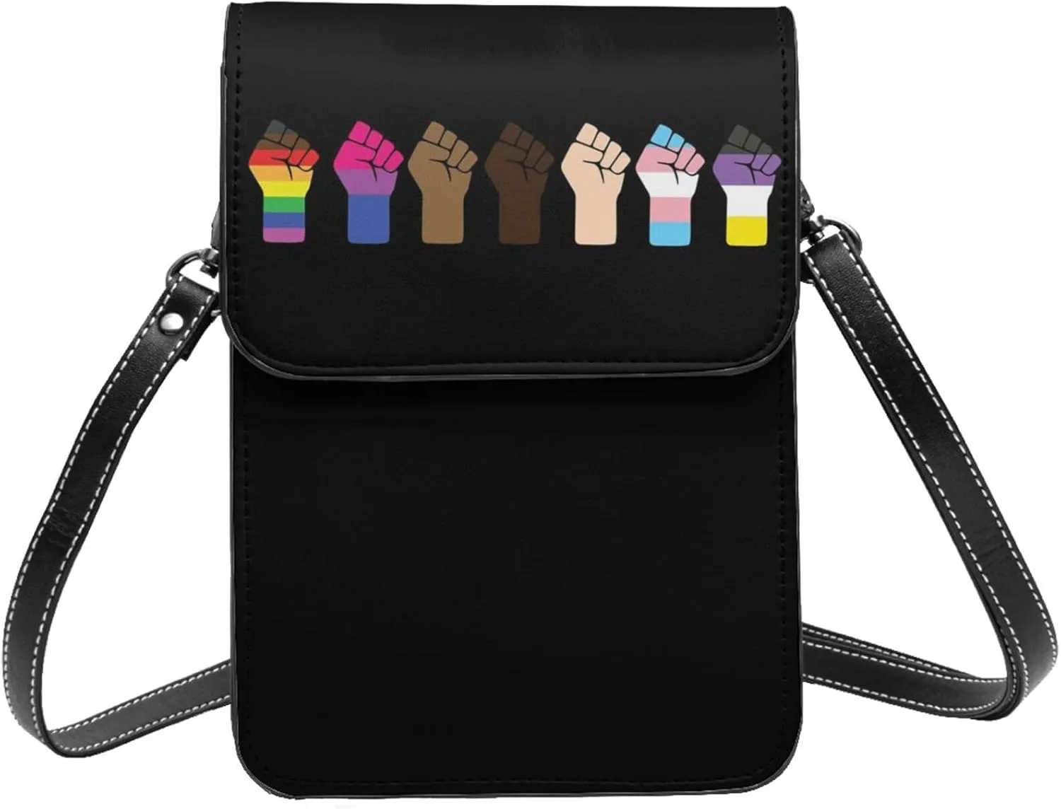 Trans Flag HE HIM Pronouns Cell Phone Purse Small Crossbody Bags For Women Men Wallet Purses With Adjustable Strap