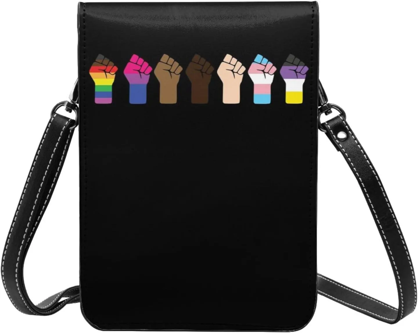 Trans Flag HE HIM Pronouns Cell Phone Purse Small Crossbody Bags For Women Men Wallet Purses With Adjustable Strap