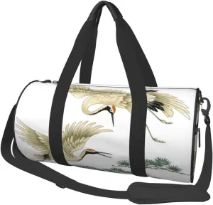 Travel Duffel Bag For Men Women-Cranes Bird Flying Weekend Bag-Large Capacity Sport Gym Bag