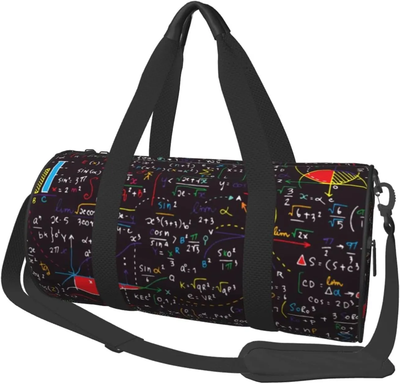 Travel Duffel Bag For Men Women-Math Education Geometrical Weekend Bag-Large Capacity Sport Gym Bag