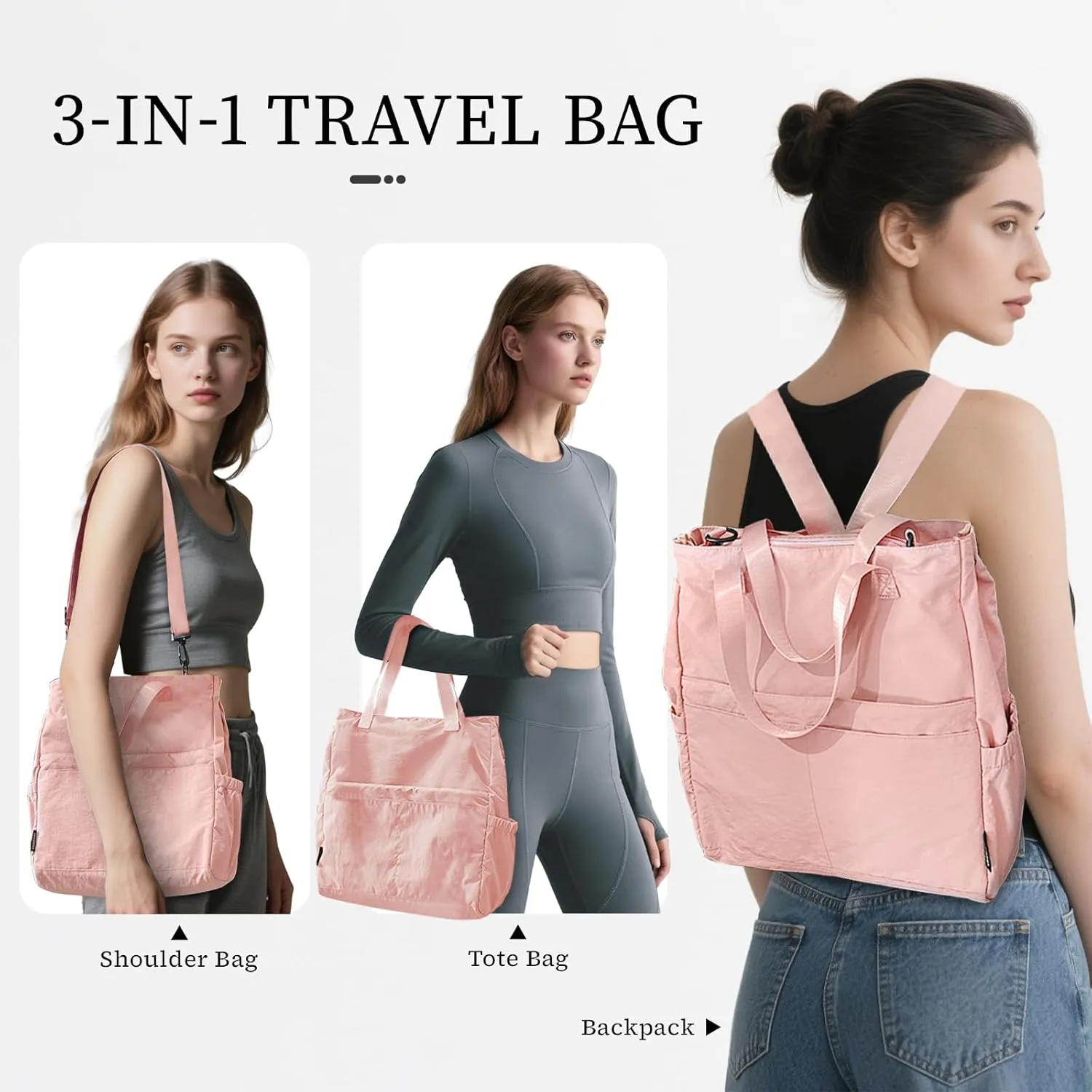 Travel Duffel Bag with Laptop Compartment, Gym Bag for Women Carry On Weekender Tote Overnight Backpack