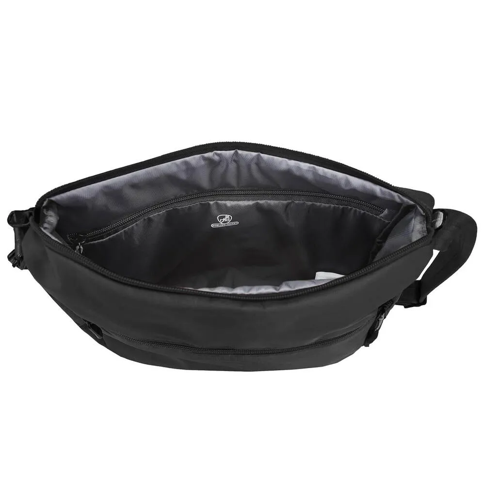 Travelon Anti-Theft Active Medium Crossbody Messenger Bag, Black (Black) - 43128 500