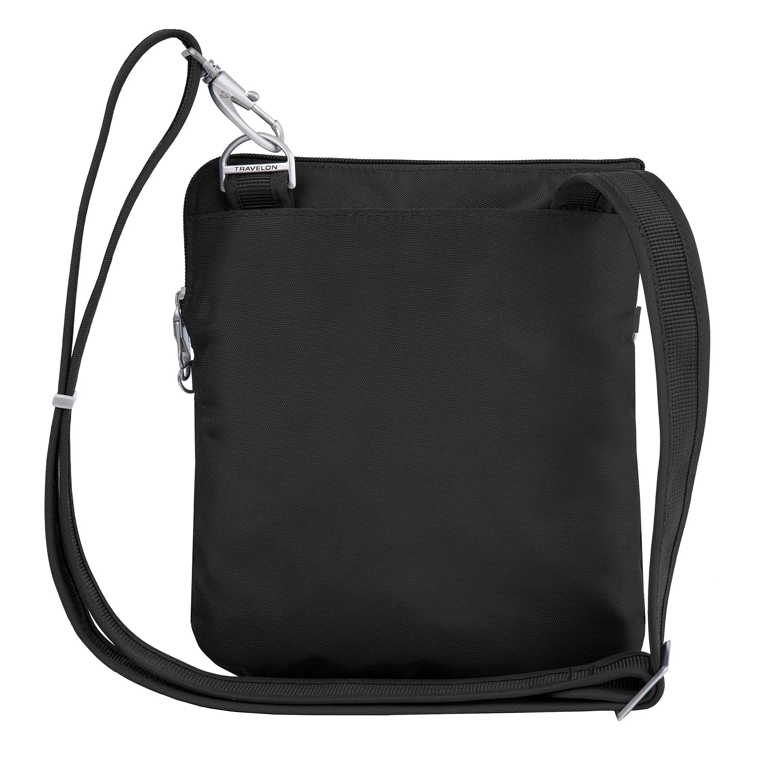 Travelon Anti-Theft Classic Slim Dbl Zip Crossbody Bag, Black (Black) - 43116 500