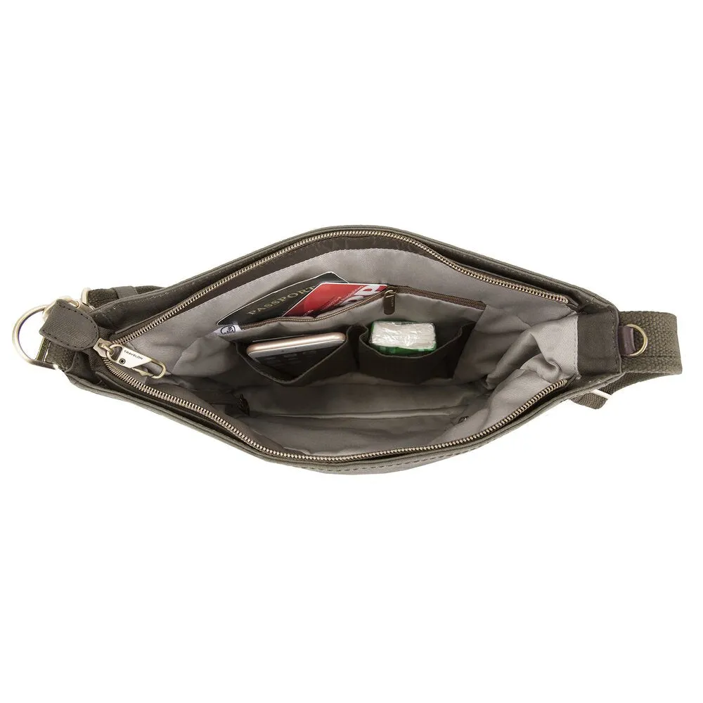 Travelon Travelon Anti-theft Courier N/S Crossbody, Stone Gray (gray) - 33304-840