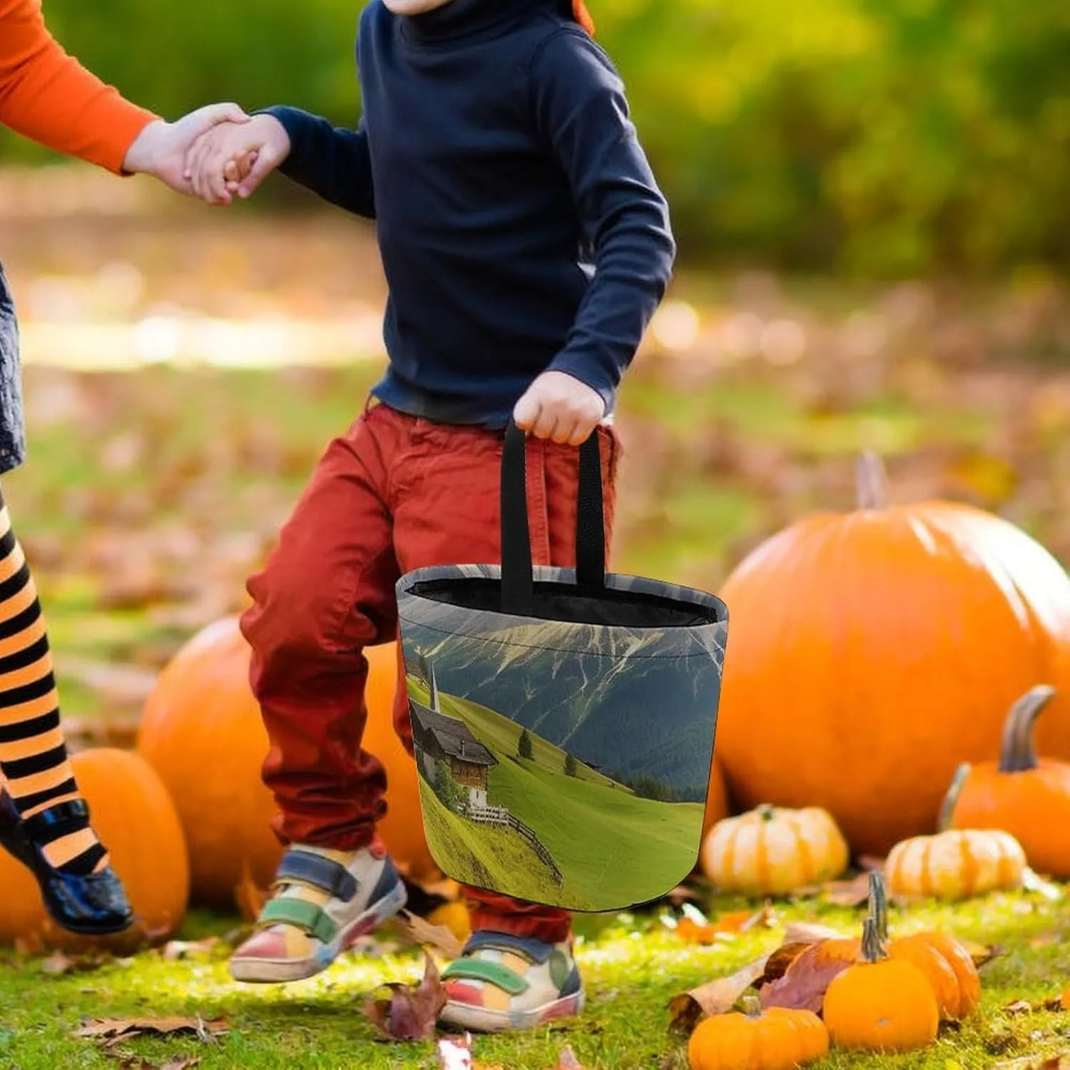 Trick Or Treat Bags Halloween Tote Bag Halloween Candy Buckets Tree And Bear Gift Bags Candy Bags for Halloween