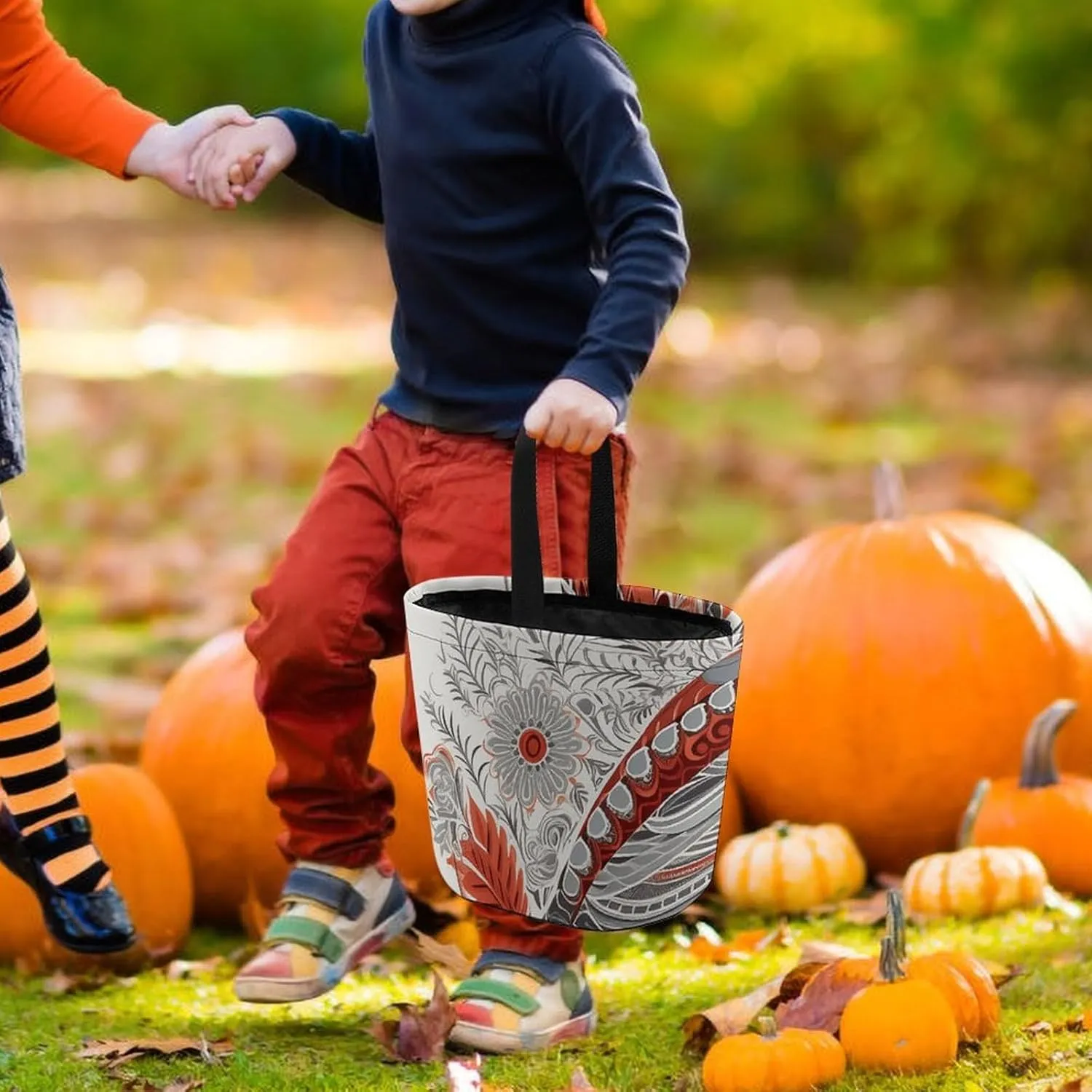 Trick Or Treat Bags Halloween Tote Bag Halloween Candy Buckets Tree And Bear Gift Bags Candy Bags for Halloween