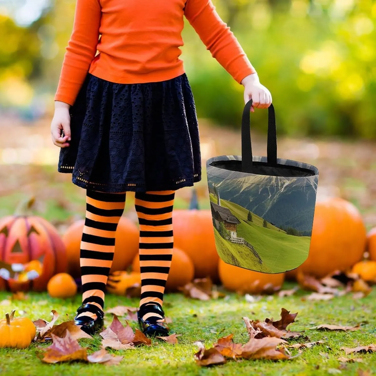 Trick Or Treat Bags Halloween Tote Bag Halloween Candy Buckets Tree And Bear Gift Bags Candy Bags for Halloween