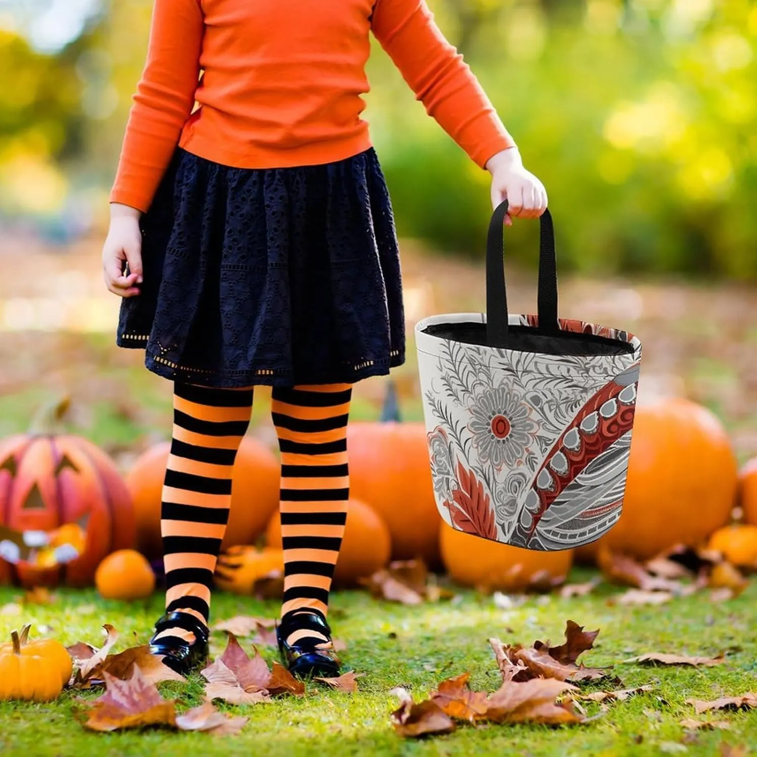 Trick Or Treat Bags Halloween Tote Bag Halloween Candy Buckets Tree And Bear Gift Bags Candy Bags for Halloween