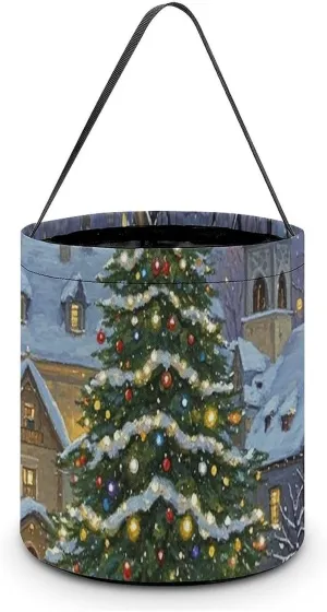 Trick Or Treat Bags Halloween Trick Or Treat Bucket Halloween Treat Bags Rural Winter Gift Bags Pumpkin Bucket Halloween Candy Bucket Candy Tote Bags for Halloween Party Supplies