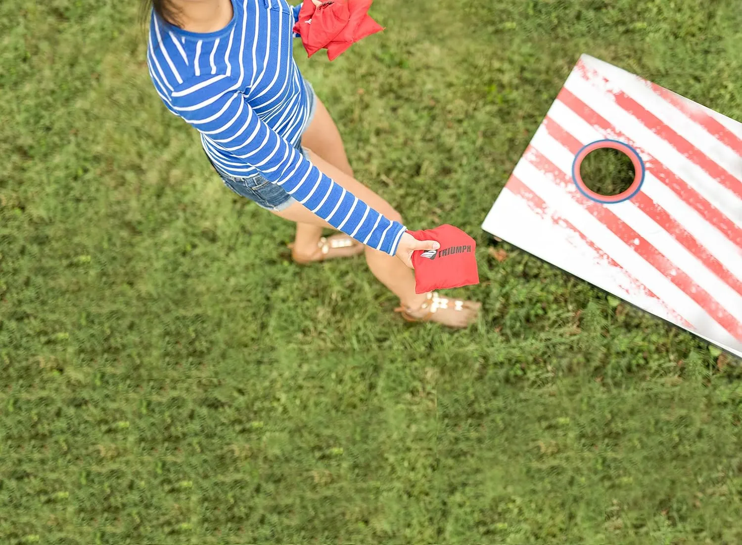 Triumph Sports 2x3 Premium Cornhole Sets - LED Options Available - 8 Bean Bag Toss Bags and Cornhole Boards Included