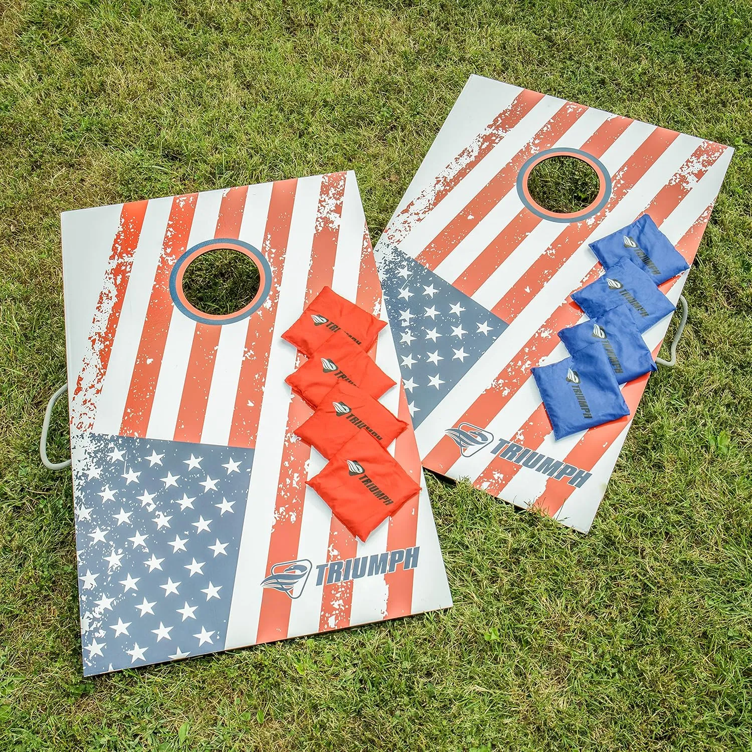 Triumph Sports 2x3 Premium Cornhole Sets - LED Options Available - 8 Bean Bag Toss Bags and Cornhole Boards Included