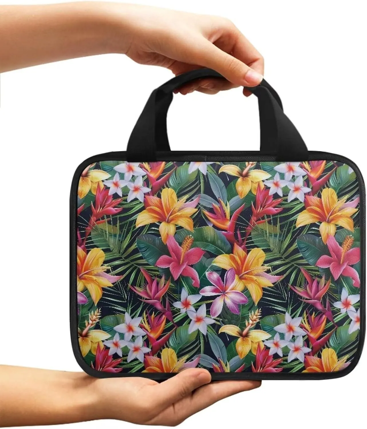 Tropical Leaf Flower Print Bible Carrying Case,Cover for Bible,Floral Bible Crossbody Bag,Bible Case for Women,Bible Satchel Bag,Aesthetic Bible Carrying Case,Religious Gift