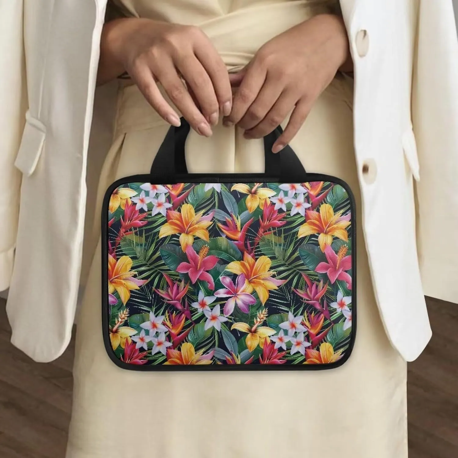 Tropical Leaf Flower Print Bible Carrying Case,Cover for Bible,Floral Bible Crossbody Bag,Bible Case for Women,Bible Satchel Bag,Aesthetic Bible Carrying Case,Religious Gift