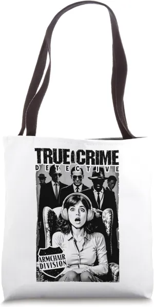 True Crime Detective Armchair Division Vintage Book Cover Tote Bag