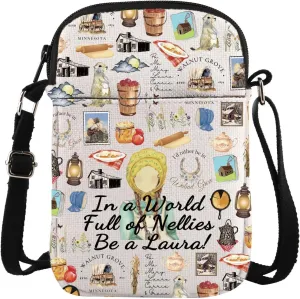 TSOTMO Little House Book Merch Crossbody Bag for Book Lovers Library Bookish Gift Prairie Life Gift