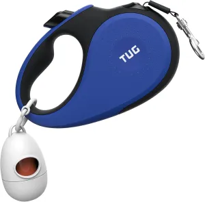 TUG 360° Tangle-Free Retractable Dog Leash with Waste Bag Dispenser (Large, Blue)