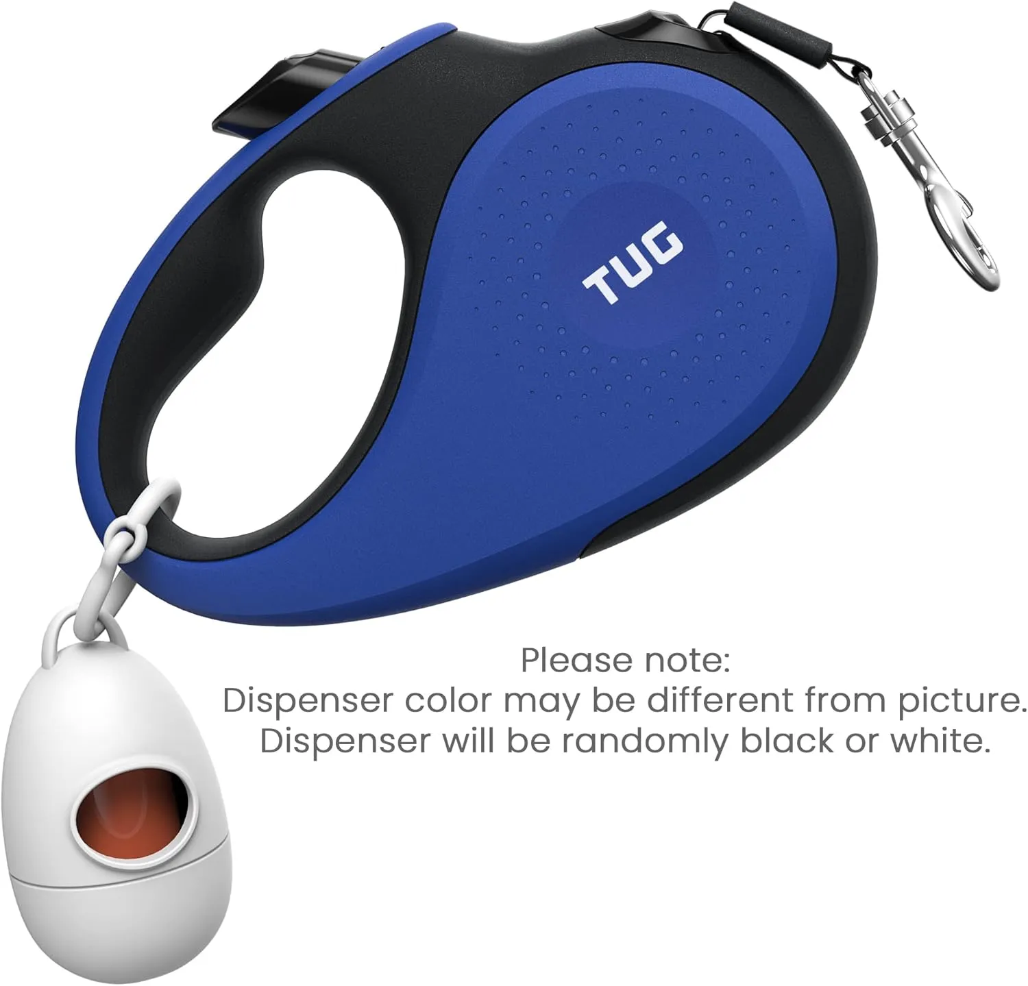 TUG 360° Tangle-Free Retractable Dog Leash with Waste Bag Dispenser (Large, Blue)