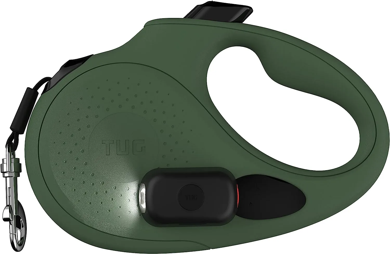 TUG Oval 360° Tangle-Free Retractable Dog Leash | Flashlight Included | Integrated Waste Bag Dispenser Pocket