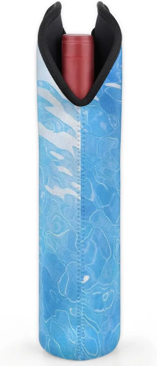 Two Bottle Wine Bag Seawater Portable Wine Tote Bag Neoprene Wine Carrier Tote Bags for Travel Party Picnic Restaurant Wine Tasting