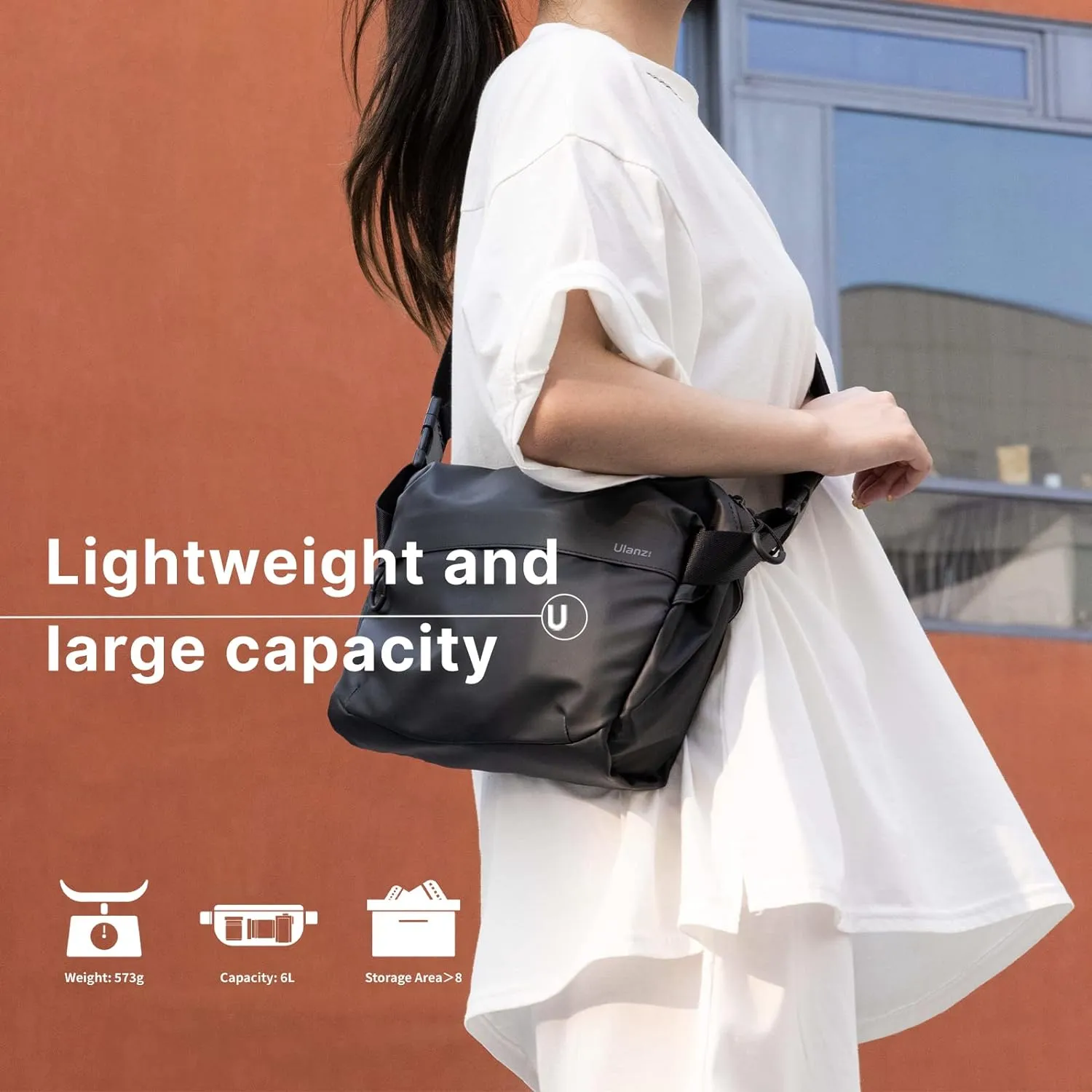 ULANZI Versatile Camera Shoulder Bag 6L Photography Travel Messenger Bag Accessories Portable Travel Stylish Crossbody DSLR Sling Bag Compatible with Sony Canon etc
