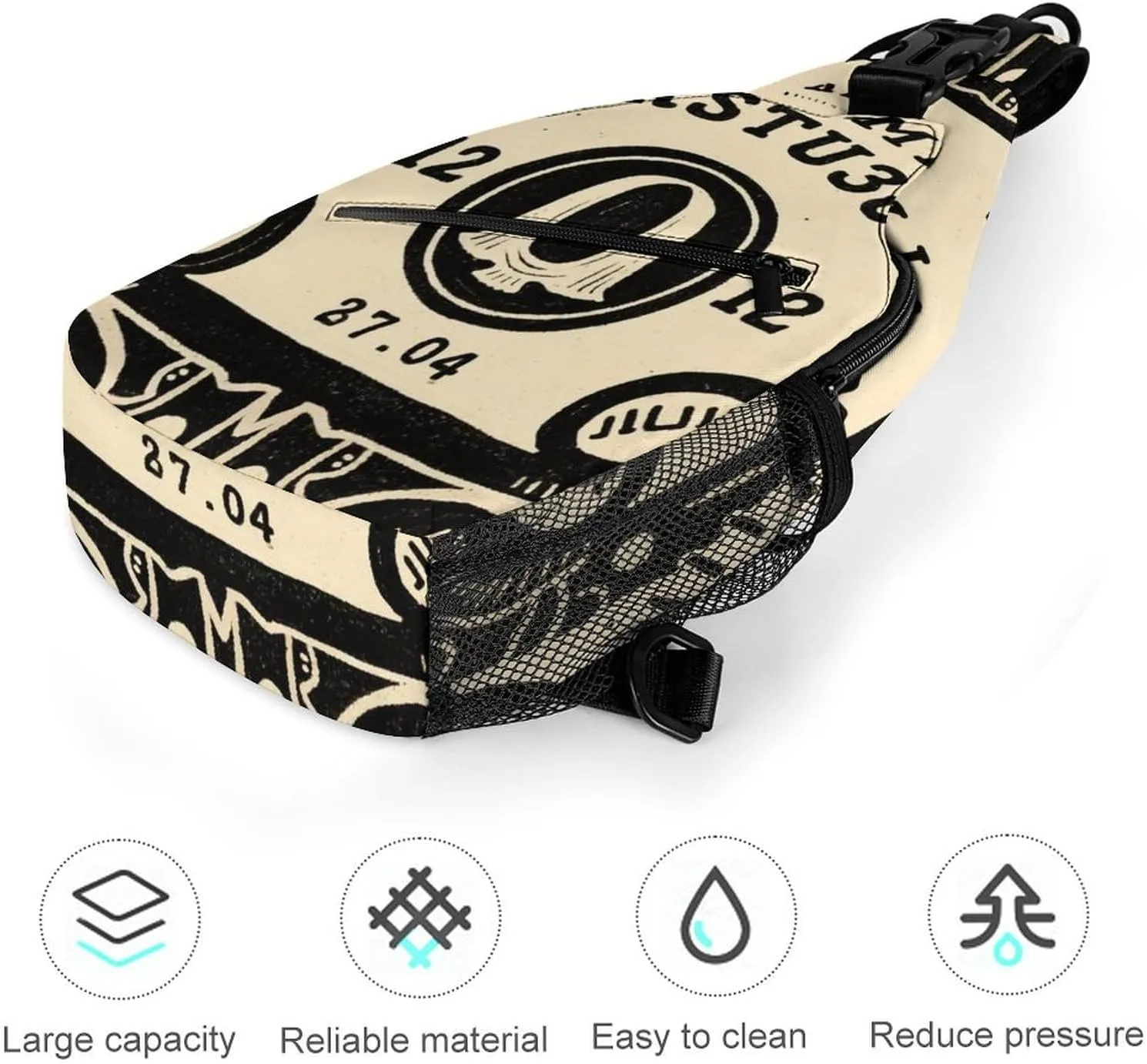 Ultra Lightweight Sling Bag Backpack Crossbody Chest Rucksack Anti-Theft Multipurpose Bag for Bicycle Sport Hiking Travel Camping, Magic Spirit Board Witch Art