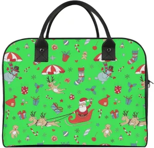 Unisex Crossbody Nylon Santa Gifts Novelty Handbag for Travel 13" X 19" X 8"