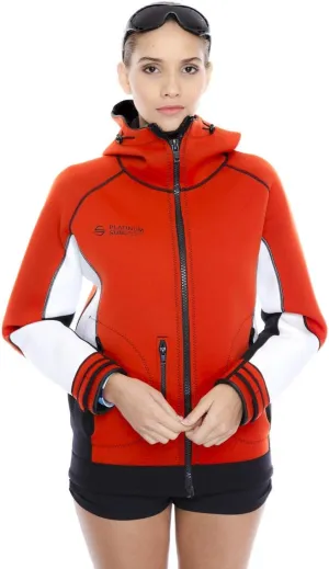 Unisex PRO Neoprene Jacket Wetsuit Hoodie - Waterproof Wind Sailing Fishing Surf Jackets for Men and Women (Red, XL)