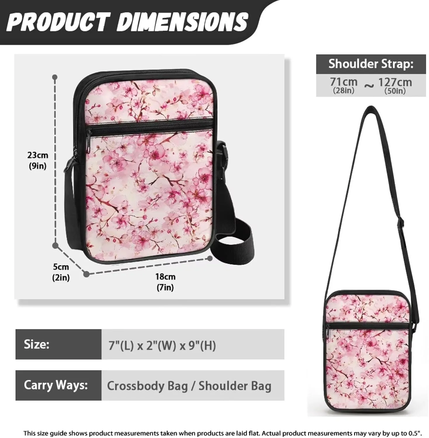 Unisex Travel Messenger Bags Small Crossbody Bag for Women Men Sling Purse for Phone Holder